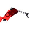 USB-флешка на 64 ГБ 3 в 1 поворотный механизм, c двумя дополнительными разъемами MicroUSB и TypeC C с одноцветным металлическим клипом, красный