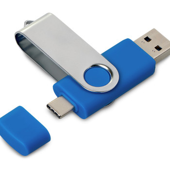 USB3.0/USB Type-C флешка на 16 Гб «Квебек C», синий