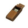 Флешка прямоугольной формы с расклданым корпусом, дерево, 16 Гб, коричневый
