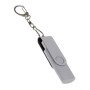 USB-флешка на 32 Гб 2 в 1 поворотный механизм, c дополнительным разъемом Type-C с одноцветным металлическим клипом, белый