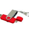 Флешка с  поворотным механизмом, c дополнительным разъемом Micro USB, 64 Гб, красный