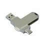 Металлическая флешка для айфона 3 в 1 (i-flash_TYPEC_3_in_1.128.S, I= 128 Гб USB 3.0, Металлический корпус. Без перс.)
