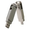 USB 3.0- флешка на 32 Гб поворотный механизм 2 в 1, c дополнительным разъемом Type-C с одноцветным металлическим клипом, серебристый USB 3.0- флешка на 32 Гб поворотный механизм 2 в 1, c дополнительным разъемом Type-C с одноцветным металлическим клипом, серебристый