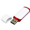 Флешка промо прямоугольной классической формы с цветными вставками, 8 Гб, белый/красный
