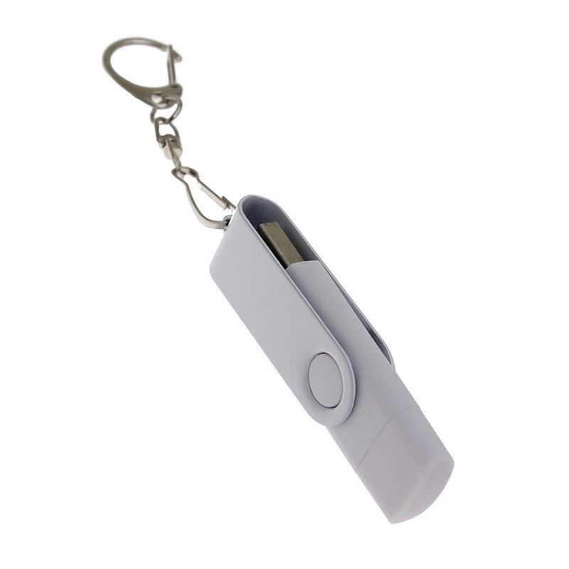 USB-флешка на 32 Гб 2 в 1 поворотный механизм, c дополнительным разъемом Type-C с одноцветным металлическим клипом, белый USB-флешка на 32 Гб 2 в 1 поворотный механизм, c дополнительным разъемом Type-C с одноцветным металлическим клипом, белый