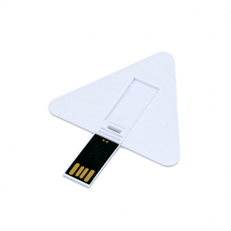 USB-флешка на 16 Гб в виде пластиковой карточки треугольной формы, белый USB-флешка на 16 Гб в виде пластиковой карточки треугольной формы, белый