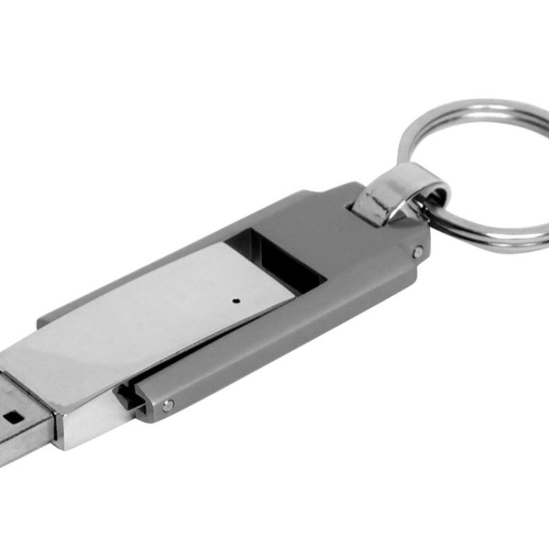 Флешка в виде массивного брелока, 16 Гб, серебристый