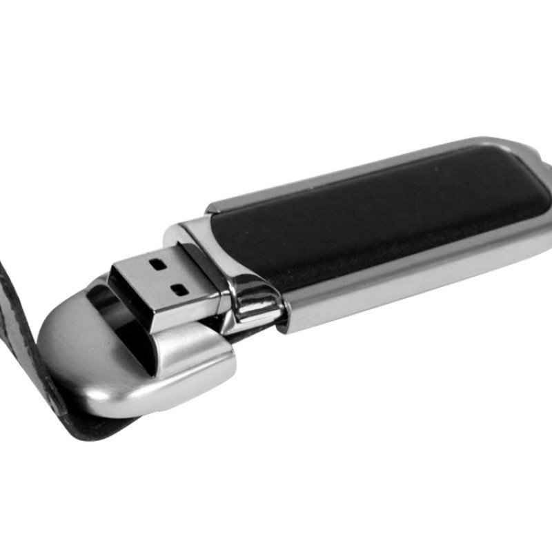 Флешка с массивным классическим корпусом, 16 Гб, черный/серебристый