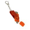USB-флешка на 16 Гб 2 в 1 поворотный механизм, c дополнительным разъемом Type-C с одноцветным металлическим клипом, оранжевый