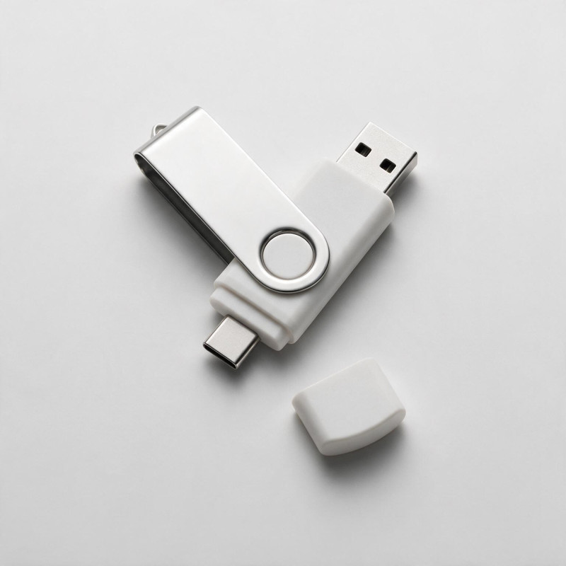 USB3.0/USB Type-C флешка на 16 Гб «Квебек C», белый