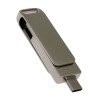 USB 3.0- флешка на 32 Гб поворотный механизм 2 в 1, c дополнительным разъемом Type-C с одноцветным металлическим клипом, серый USB 3.0- флешка на 32 Гб поворотный механизм 2 в 1, c дополнительным разъемом Type-C с одноцветным металлическим клипом, серый