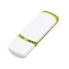 Флешка промо прямоугольной классической формы с цветными вставками, 64 Гб, белый/желтый