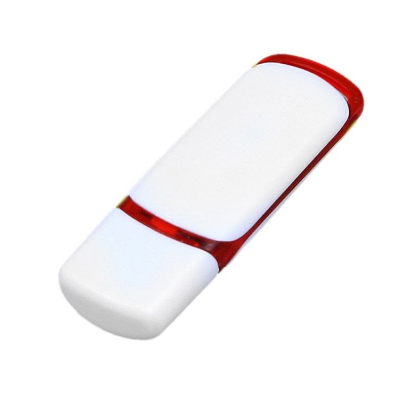 Флешка 3.0 промо прямоугольной классической формы с цветными вставками, 32 Гб, белый/красный