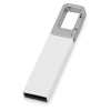 Флеш-карта USB 2.0 16 Gb с карабином "Hook", белый/серебристый