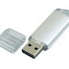 Флешка промо прямоугольной формы  c прозрачным колпачком, 64 Гб, серебристый