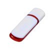 Флешка промо прямоугольной классической формы с цветными вставками, 8 Гб, белый/красный