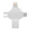 USB-флешка на 256 Гб 4 в 1 поворотный механизм, c дополнительными разъемами MicroUSB, TypeC и Lightning, серебристый USB-флешка на 256 Гб 4 в 1 поворотный механизм, c дополнительными разъемами MicroUSB, TypeC и Lightning, серебристый