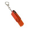 USB-флешка на 64 Гб 2 в 1 поворотный механизм, c дополнительным разъемом Type-C с одноцветным металлическим клипом, оранжевый
