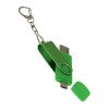 USB-флешка на 32 Гб 2 в 1 поворотный механизм, c дополнительным разъемом Type-C с одноцветным металлическим клипом, зеленый