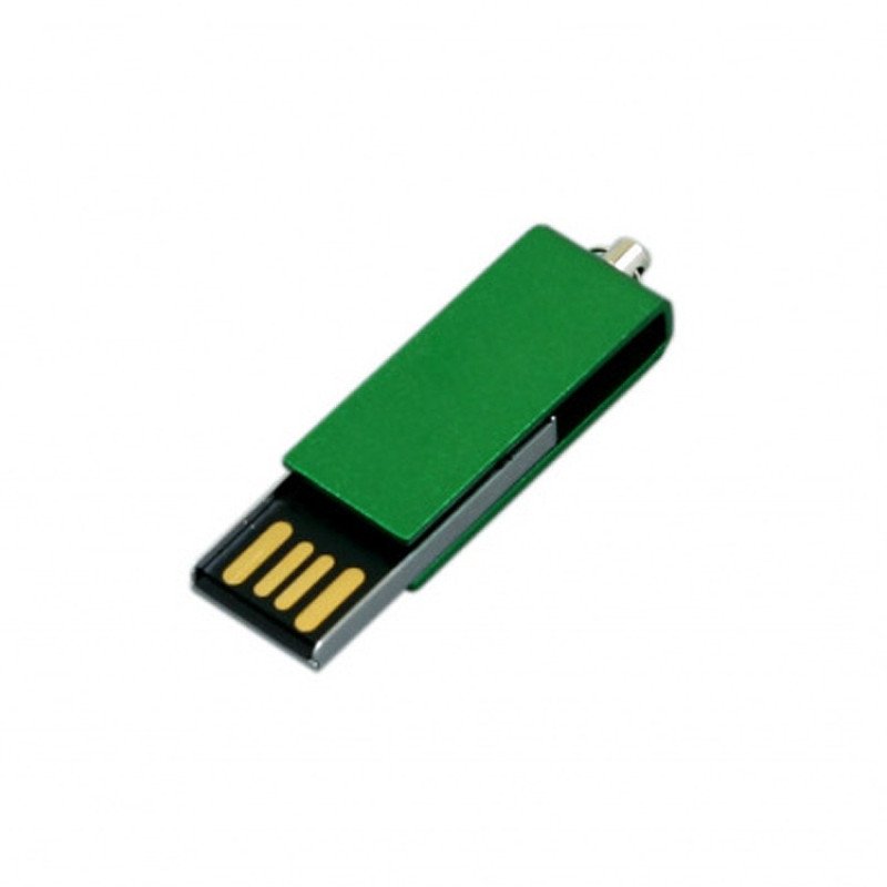 Флешка с мини чипом, минимальный размер, цветной  корпус, 16 Гб, зеленый