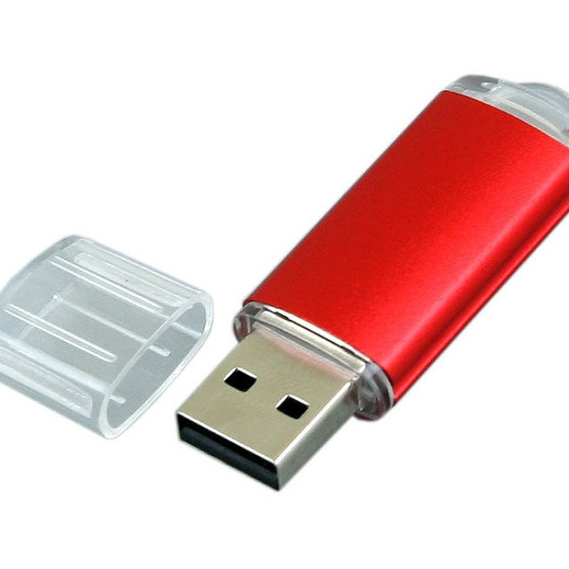 Флешка 3.0 промо прямоугольной формы  c прозрачным колпачком, 64 Гб, красный