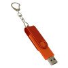 USB-флешка на 32 Гб 2 в 1 поворотный механизм, c дополнительным разъемом Type-C с одноцветным металлическим клипом, оранжевый
