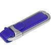 Флешка с массивным классическим корпусом, 64 Гб, синий/серебристый