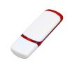 Флешка 3.0 промо прямоугольной классической формы с цветными вставками, 64 Гб, белый/красный
