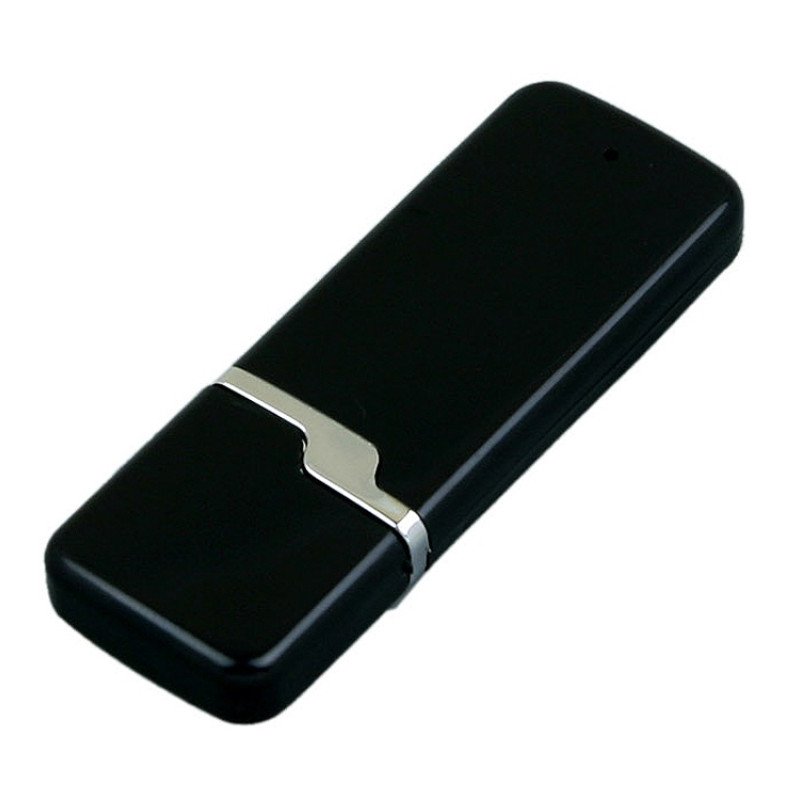Флешка промо прямоугольной формы c оригинальным колпачком, 64 Гб, черный