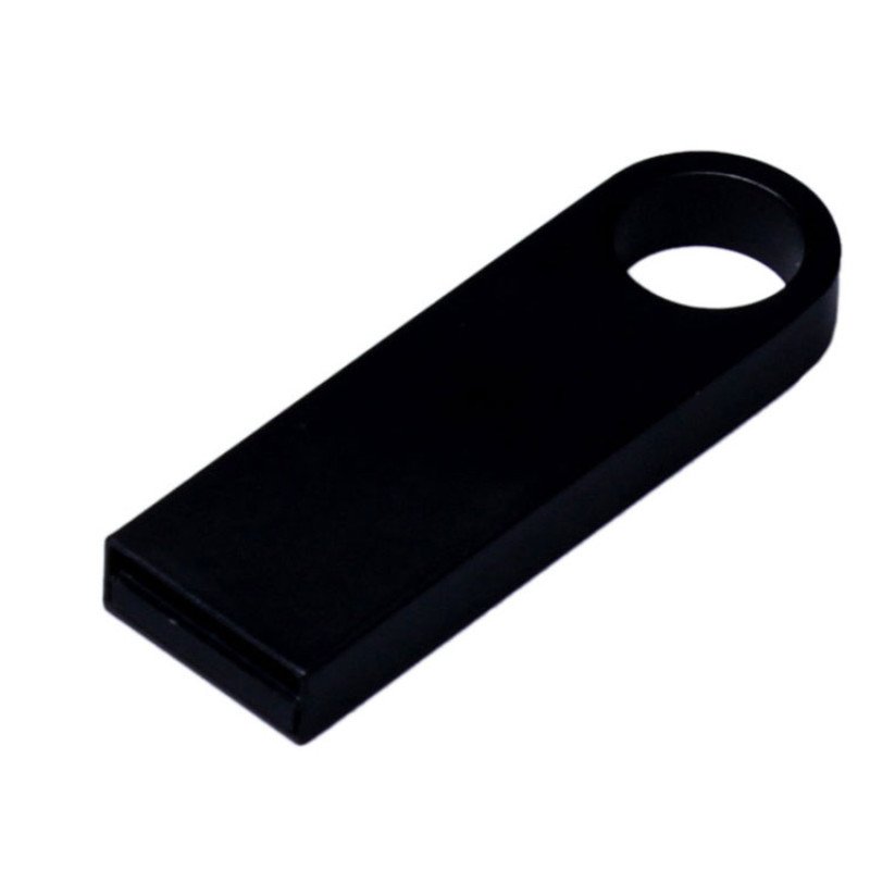 USB 2.0-флешка на 8 Гб с мини чипом и круглым отверстием, черный USB 2.0-флешка на 8 Гб с мини чипом и круглым отверстием, черный