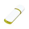 Флешка 3.0 промо прямоугольной классической формы с цветными вставками, 64 Гб, белый/желтый