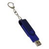 USB-флешка на 32 Гб 2 в 1 поворотный механизм, c дополнительным разъемом Type-C с одноцветным металлическим клипом, синий