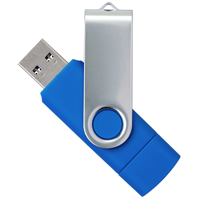 USB3.0/USB Type-C флешка на 16 Гб «Квебек C», синий USB3.0/USB Type-C флешка на 16 Гб «Квебек C», синий