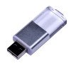 USB-флешка промо на 32 Гб прямоугольной формы, выдвижной механизм, белый