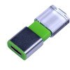 USB-флешка промо на 32 Гб прямоугольной формы, выдвижной механизм, зеленый