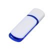 Флешка 3.0 промо прямоугольной классической формы с цветными вставками, 128 Гб, белый/синий