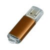Флешка промо прямоугольной формы  c прозрачным колпачком, 64 Гб, коричневый