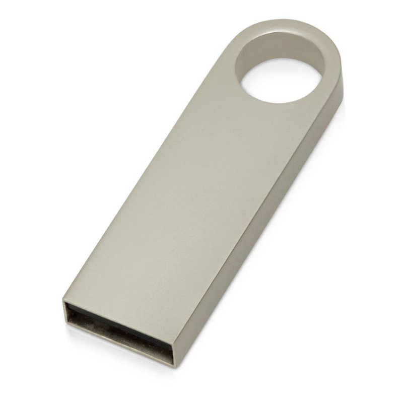 USB 2.0-флешка на 16 Гб с мини чипом и круглым отверстием, серебристый USB 2.0-флешка на 16 Гб с мини чипом и круглым отверстием, серебристый