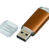 Флешка промо прямоугольной формы  c прозрачным колпачком, 32 Гб, коричневый