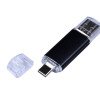 USB-флешка на 32 Гб c двумя дополнительными разъемами MicroUSB и TypeC, черный USB-флешка на 32 Гб c двумя дополнительными разъемами MicroUSB и TypeC, черный