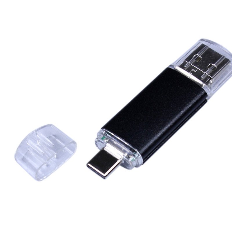 USB-флешка на 32 Гб c двумя дополнительными разъемами MicroUSB и TypeC, черный USB-флешка на 32 Гб c двумя дополнительными разъемами MicroUSB и TypeC, черный