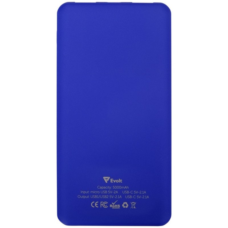 Портативное зарядное устройство «Reserve» с USB Type-C, 5000 mAh, синий