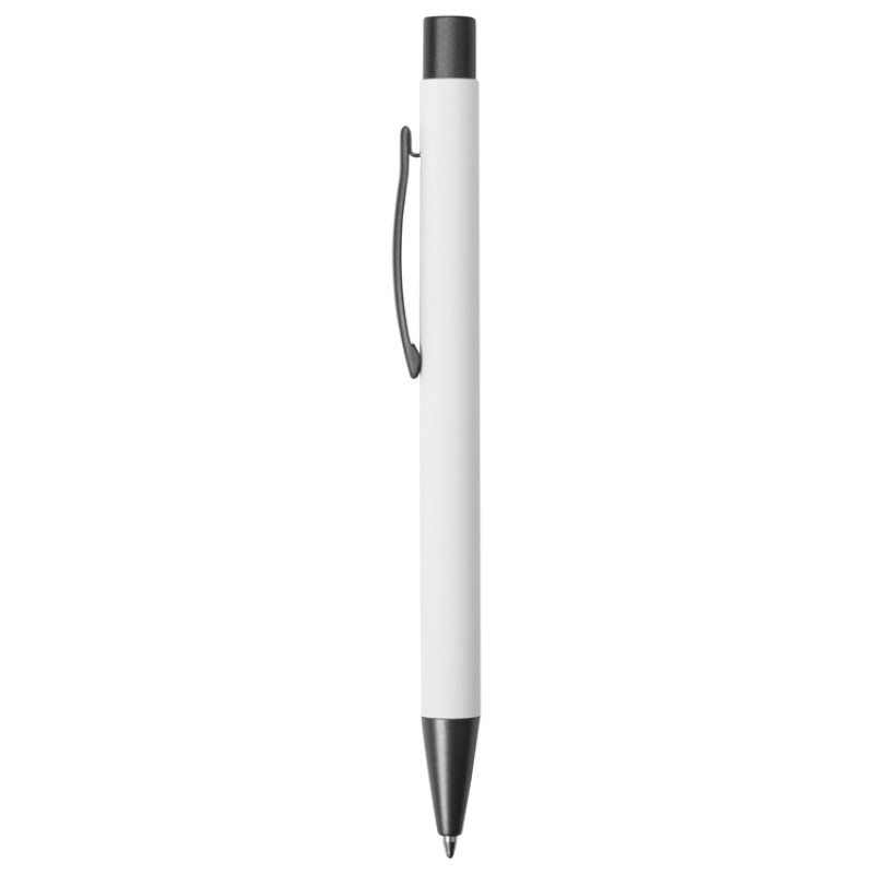 Ручка металлическая soft touch шариковая «Tender», белый/серый