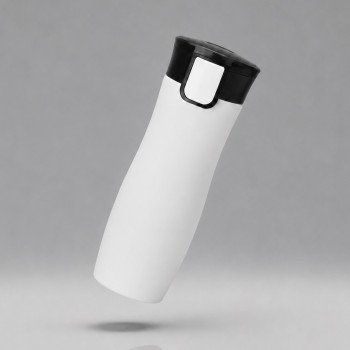 Вакуумная термокружка с кнопкой Streamline, Waterline, soft-touch, белый