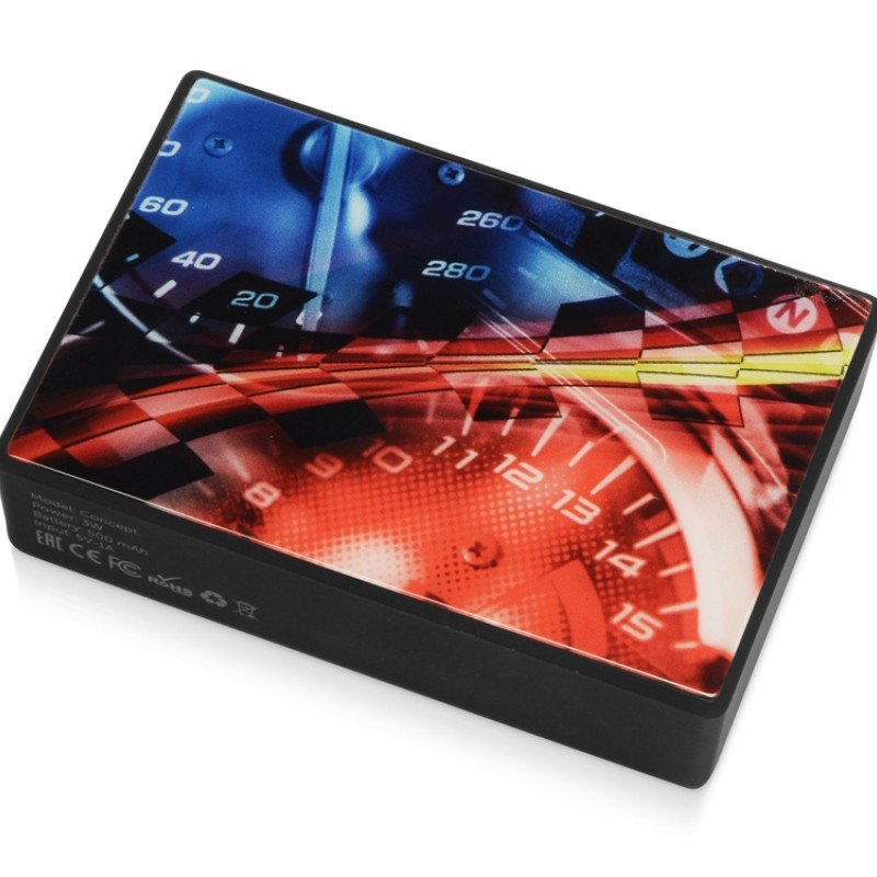 Портативная колонка Concept с полноцетной печатью, черный