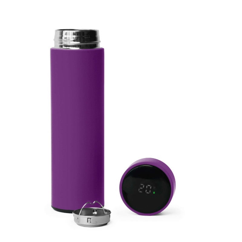 Термос FAMILY MARK LED, soft touch (Фиолетовый)