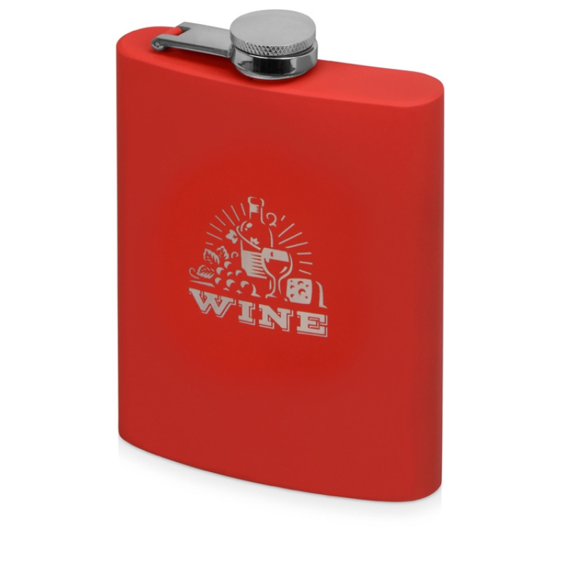 Фляжка 240 мл Remarque soft touch, 304 сталь, красный