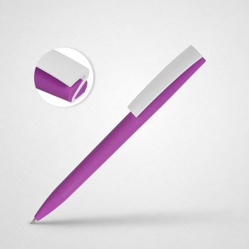 Ручка пластиковая soft-touch шариковая «Zorro», фиолетовый/белый