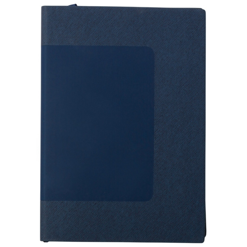 Бизнес блокнот "Supreme" с вставкой из софт-тача, гибкая обложка, 128 листов, синий