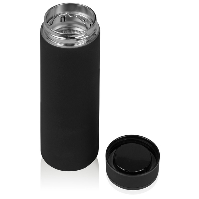 Термос «Confident» с покрытием soft-touch 420мл, черный (P)